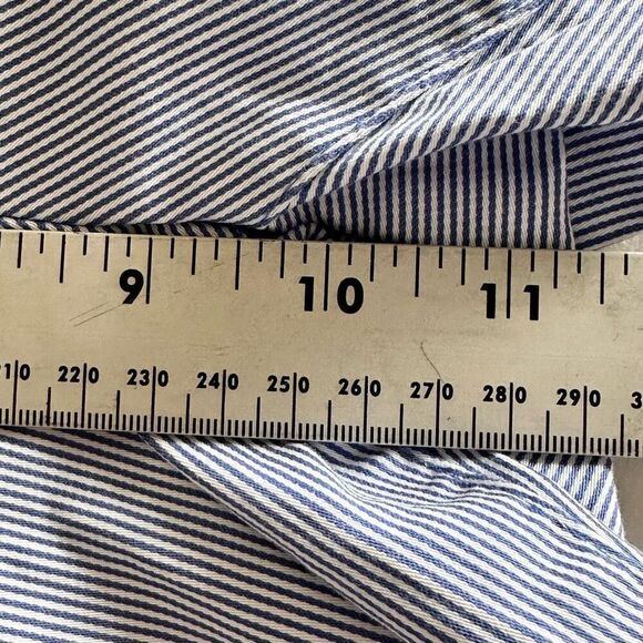 Talbots Stripe Seersucker Chino Shorts Womens 4 Blue Coastal Preppy - Picture 10 of 10